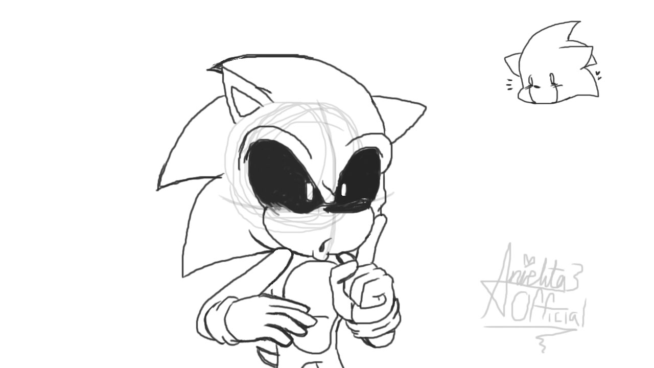 Sonic exe Sketch 1 by Anielita3Official on DeviantArt
