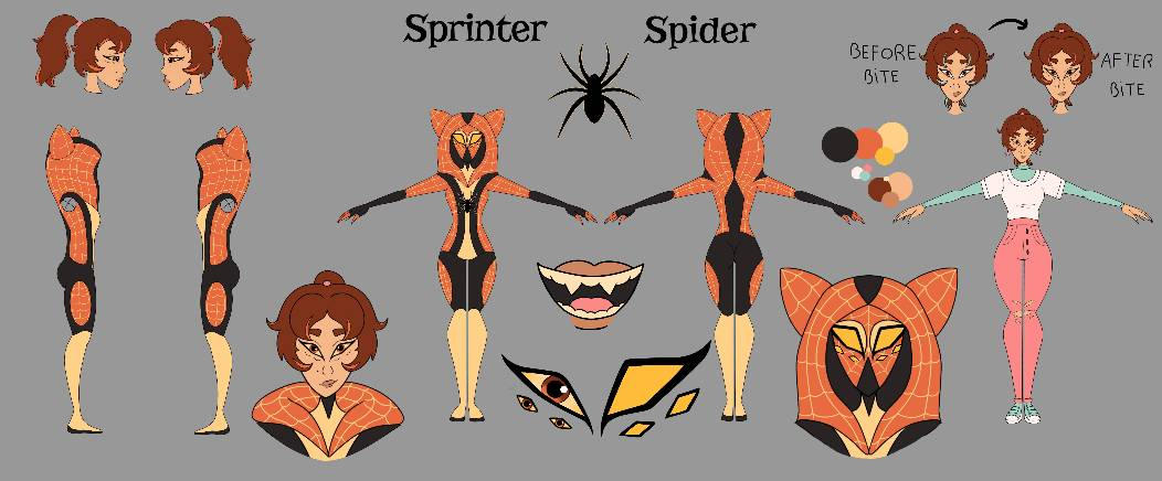Spider Ref Sprinter-Spider ref sheet by annediuly on DeviantArt