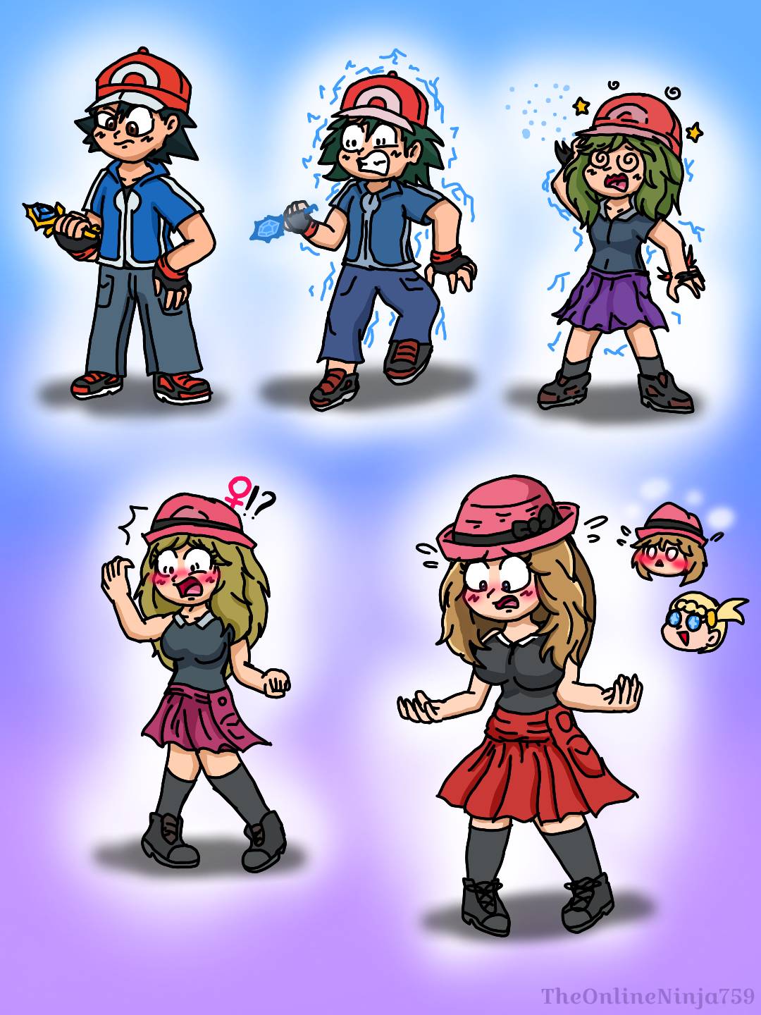 Ash Pikachu y Serena by OSonicaTheHedgehogO on DeviantArt