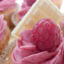 Raspberry and white choc macro