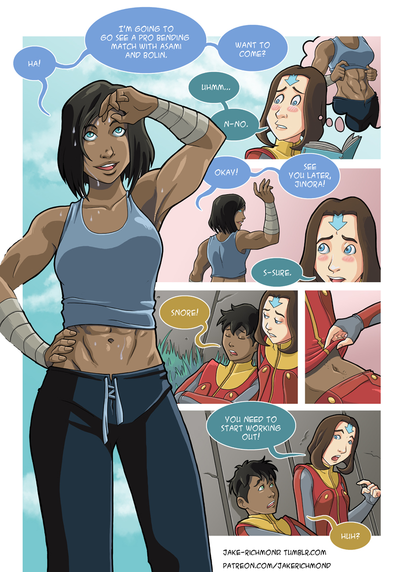 Asami loves Korra: Workout, part 2