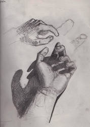 Lit hand sketch