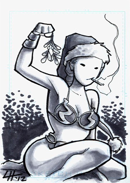 Xmas Leia Sketchcard