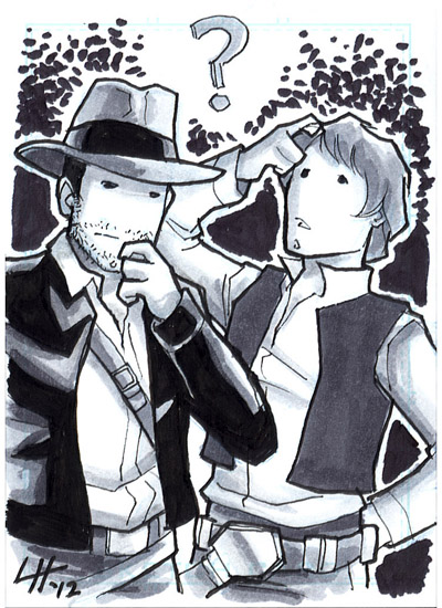 Indy and Han Sketchcard