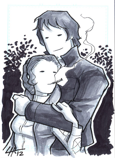 Han and Leia Sketchcard 2