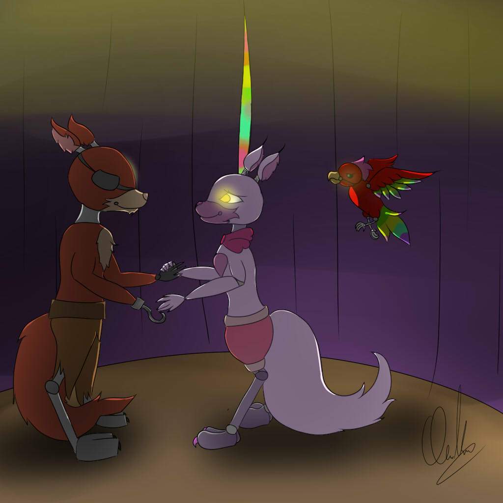 Fnaf fanart foxy x mangle