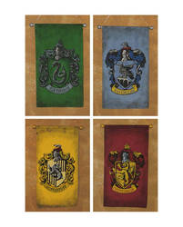 Harry Potter Four Houses of Hogwarts Banners