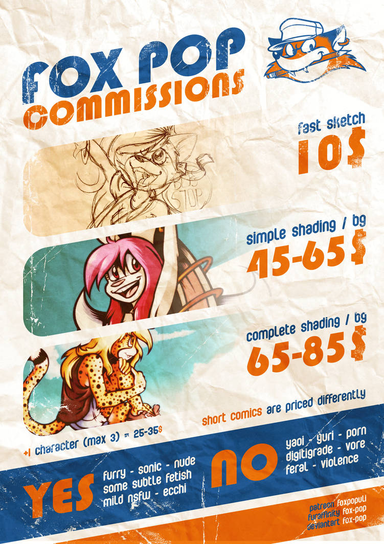 Commissions Pricelist by FOX-POP Commissions Pricelist by FOX-POP