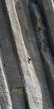 Climber on Devil's Tower