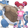 Doremi Harukaze with Blastoise and Poliwrath