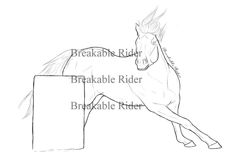 Barrel Racing Lineart by BreakableHorseRider on DeviantArt