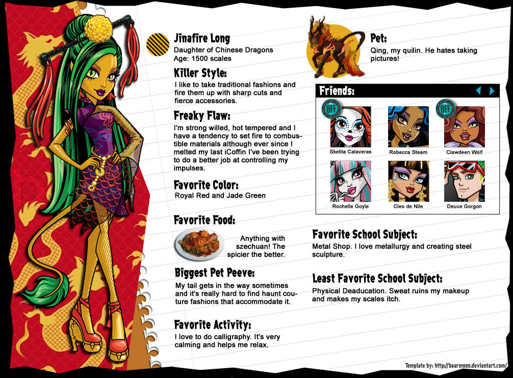 Jenafire Monster High Jinafire Long Coloring Pages