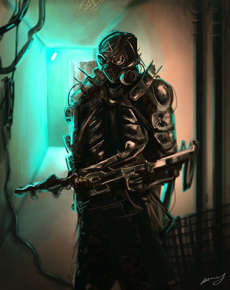 A Cyan Hallway by ZCrims A Cyan Hallway by ZCrims