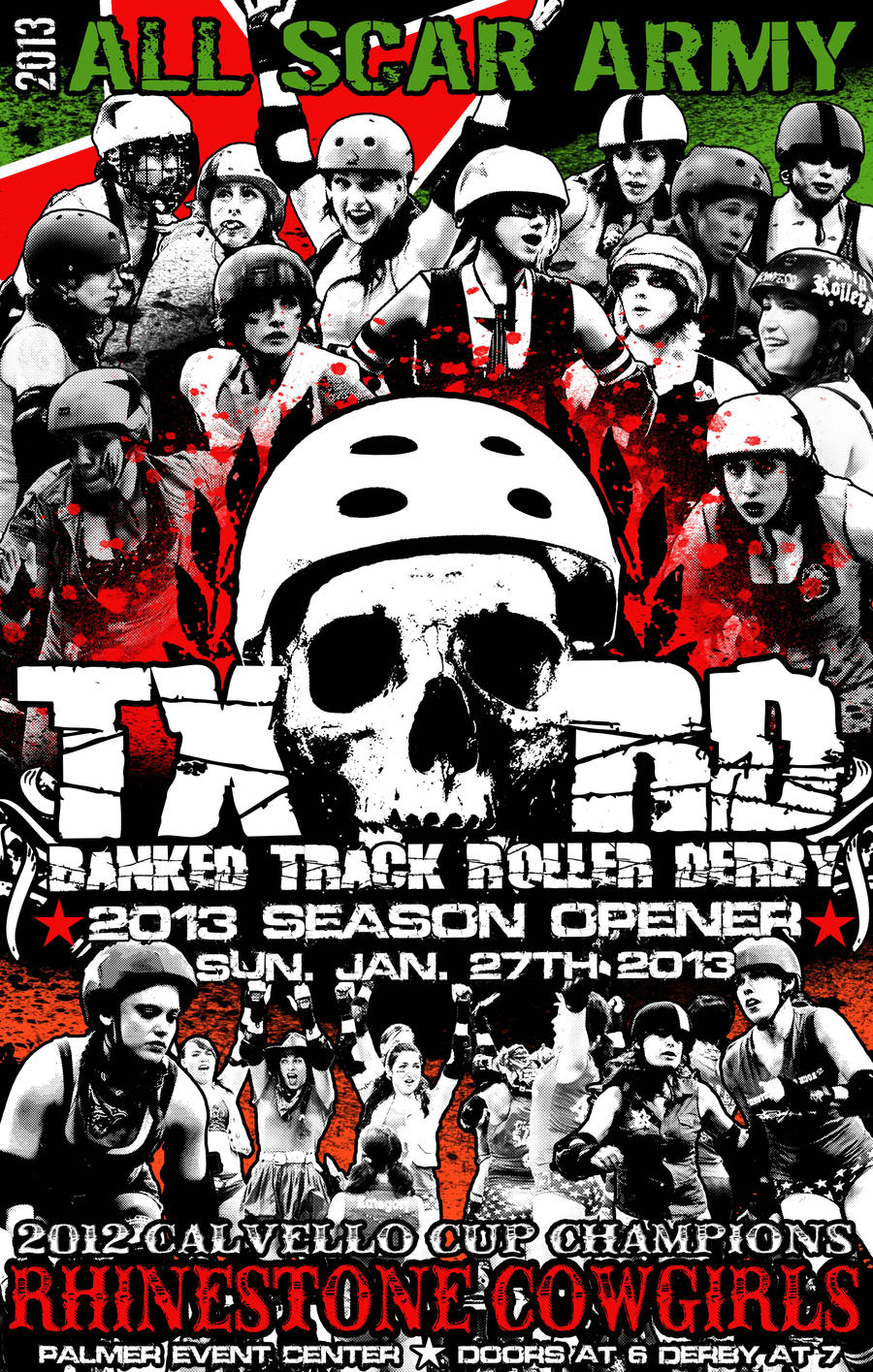 TXRD Jan. 27th 2013 Season Opener Bout Poster