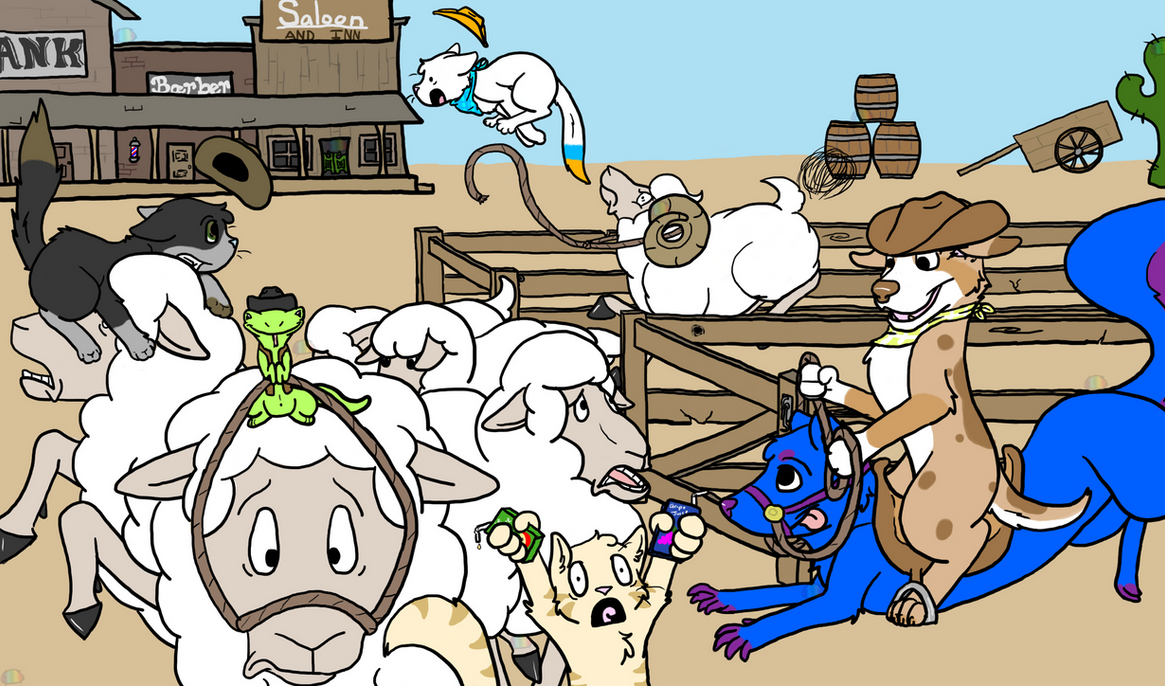 Sheep Rodeo Draw sheep rodeo FIND ROOFY by LassiTheDawg on DeviantArt