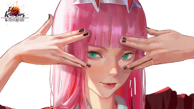 Darling In The Franxx Zero Two With Pink Hair Gree