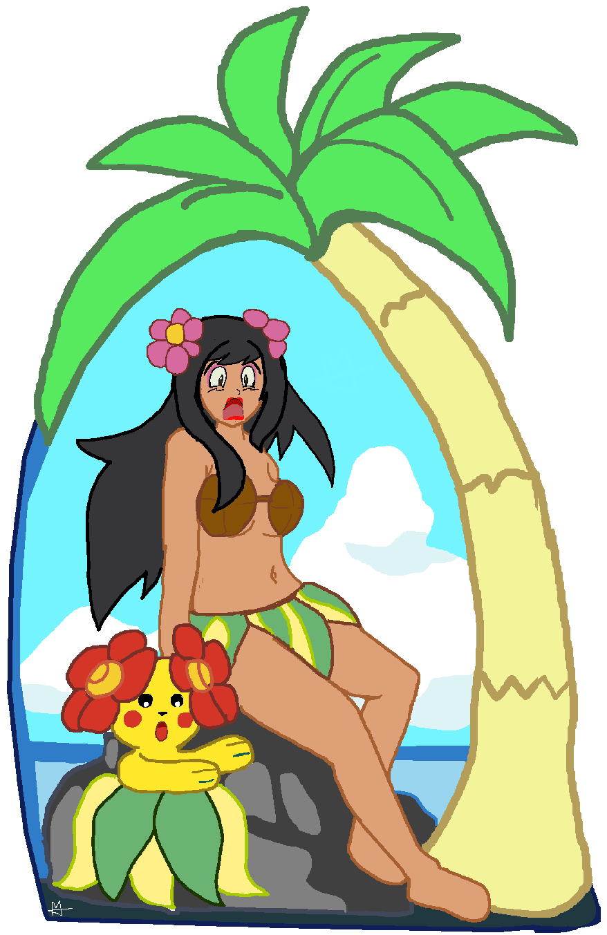 Ash Alola Board Girl and Bellossom (TG)