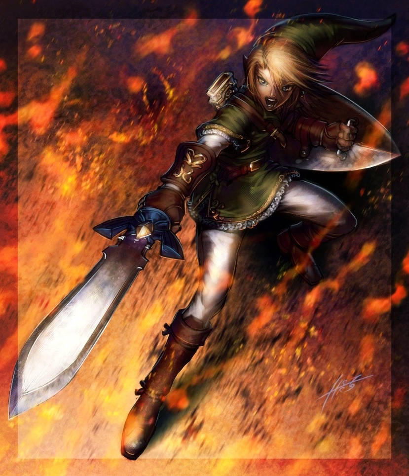 The Legend of Zelda Link Sword Colored Line Art by RowieDraw on DeviantArt