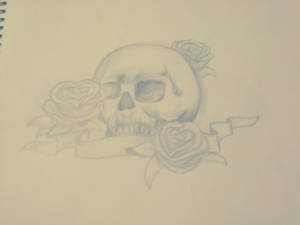 skull with roses