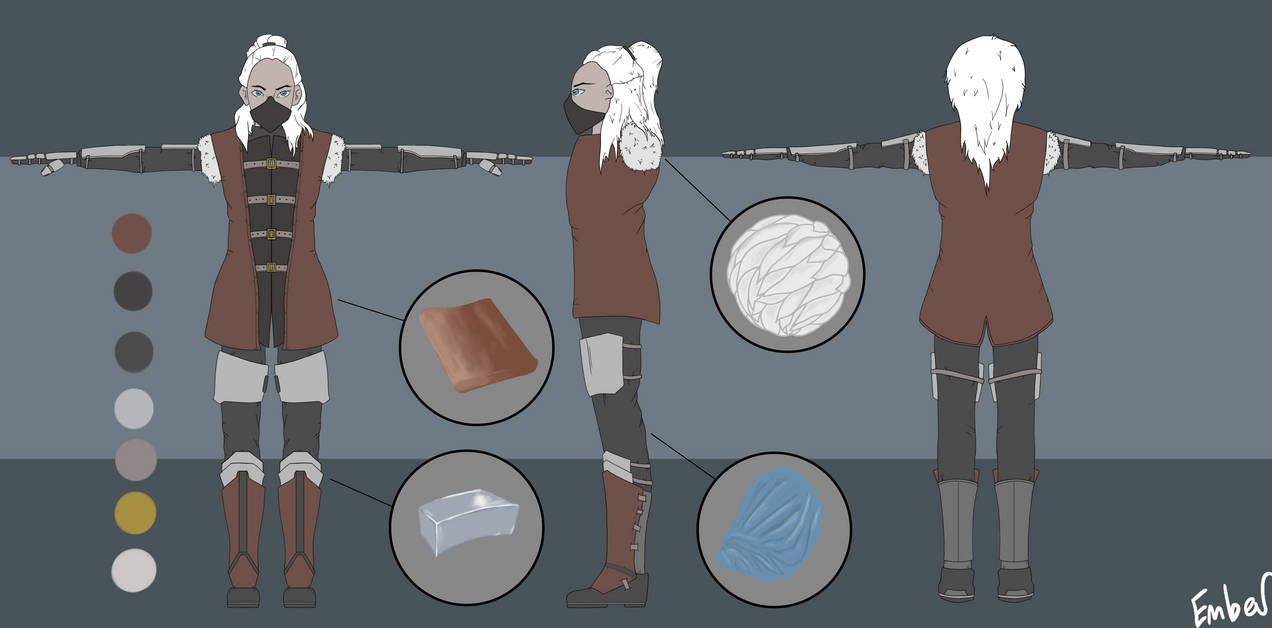 Rogue turnaround with character by BlazedEmber on DeviantArt