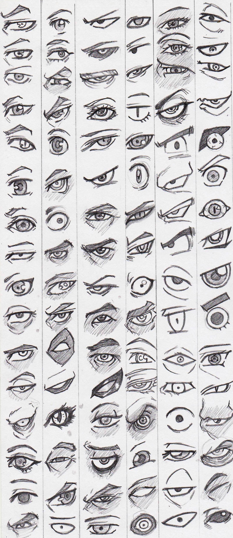 Drawing Stylized Eyes Anime Eye Design Stock Illustration