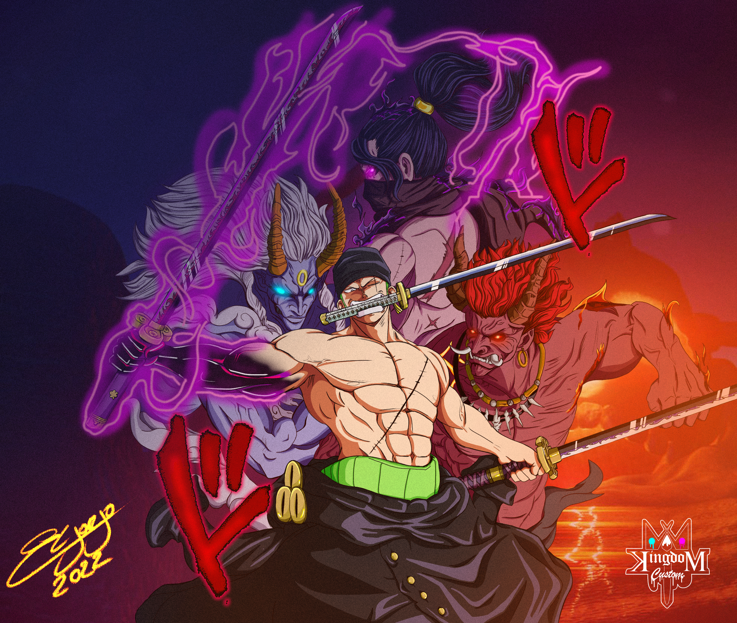 Zoro and Enma art by DA  Zoro, Roronoa zoro, One piece anime