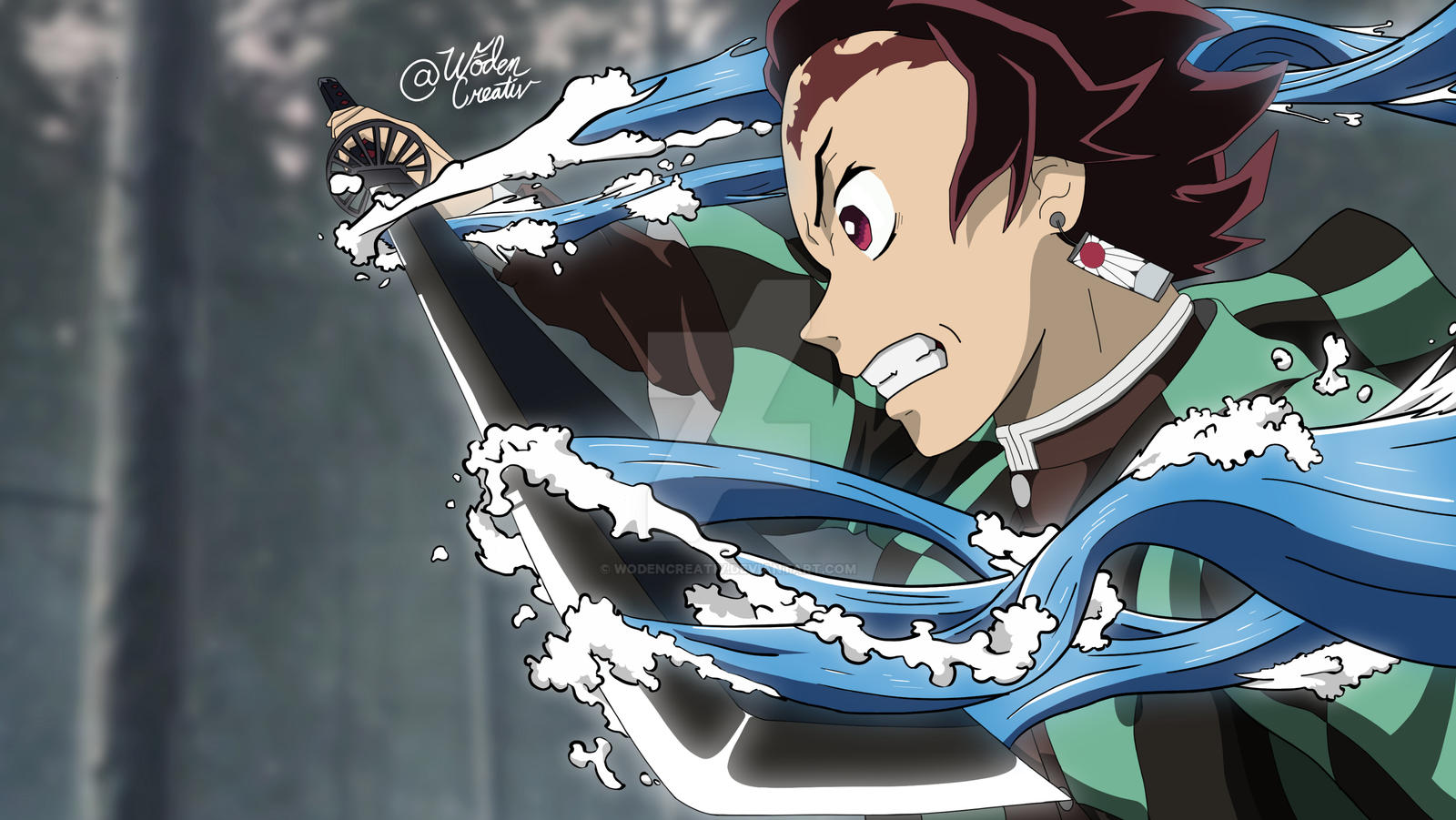 6eyeddemonkimetsunoyaibado3: Demon Slayer Tanjiro Water Breathing