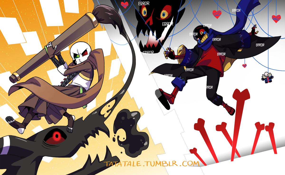 error and ink sans [fight scene] by feathers9514 on DeviantArt