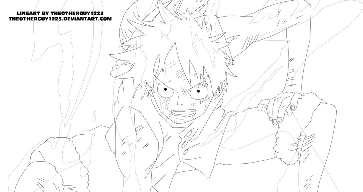 Monkey D. Luffy Gear Second Lineart by Theotherguy1223 on DeviantArt