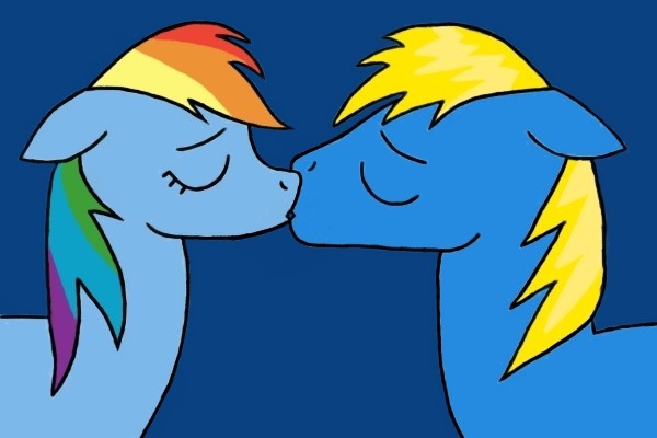 Rainbow Dash and I Kissing