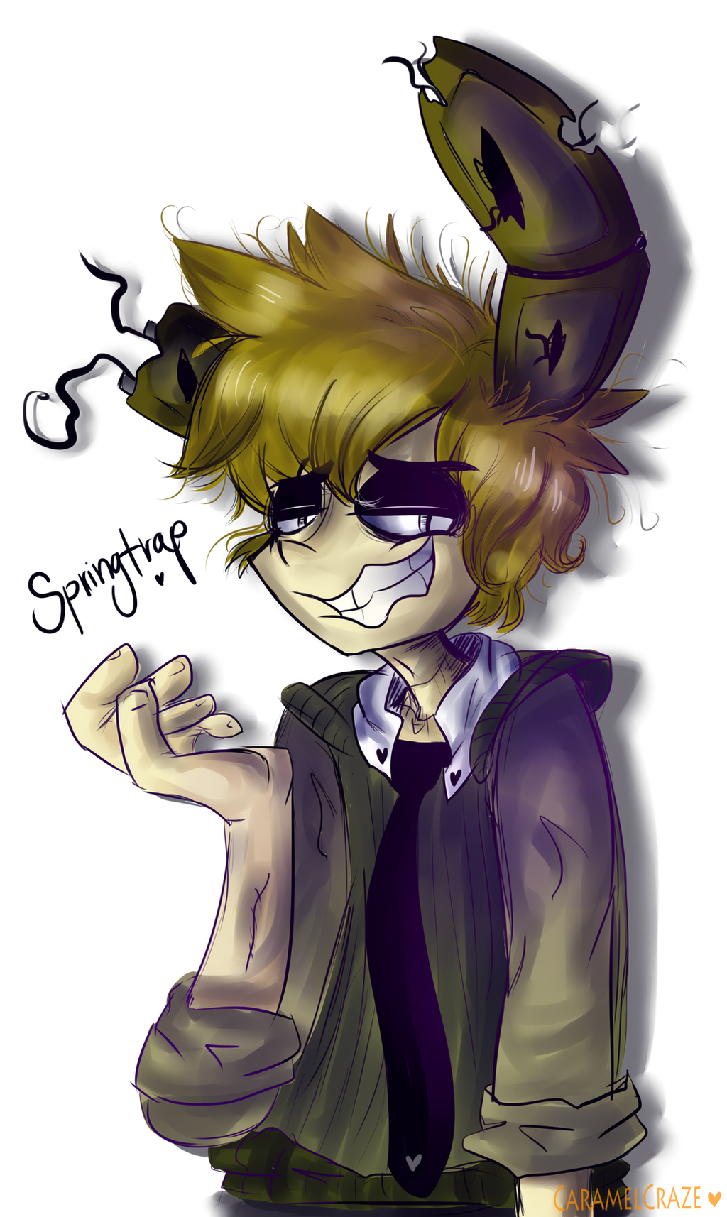 Springtrap Human .Human Springtrap. by CaramelCraze on DeviantArt
