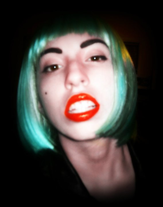 Me as Lady Gaga - Teal Wig