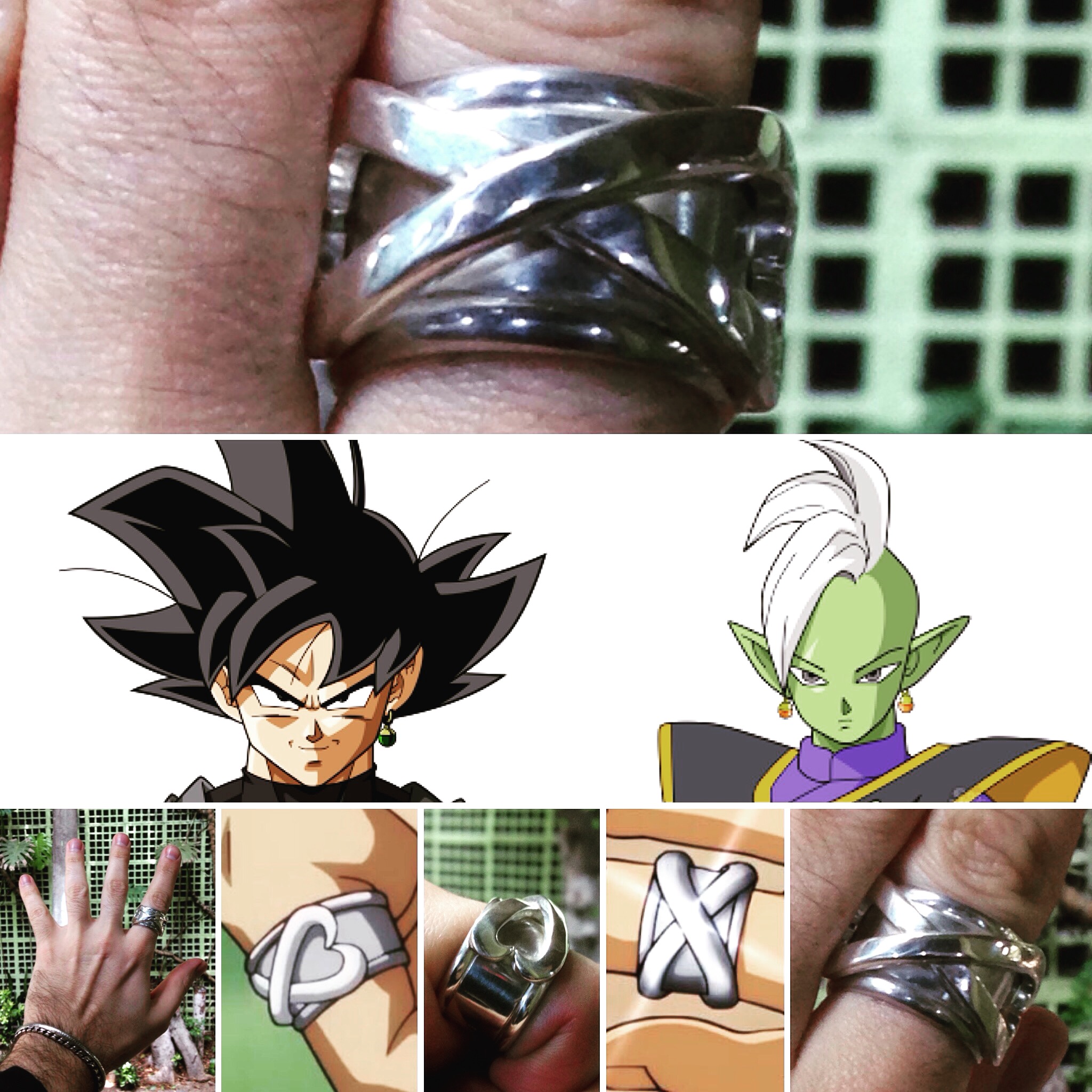 Anel do Tempo em Prata 950 de Goku Black e Zamasu