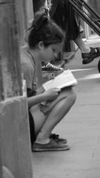 girl and book