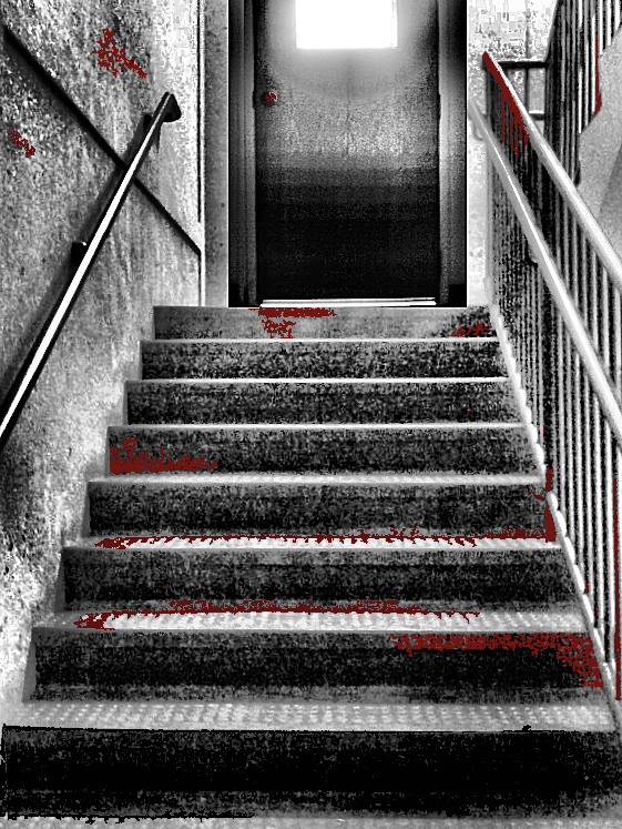 bloody stairs with door