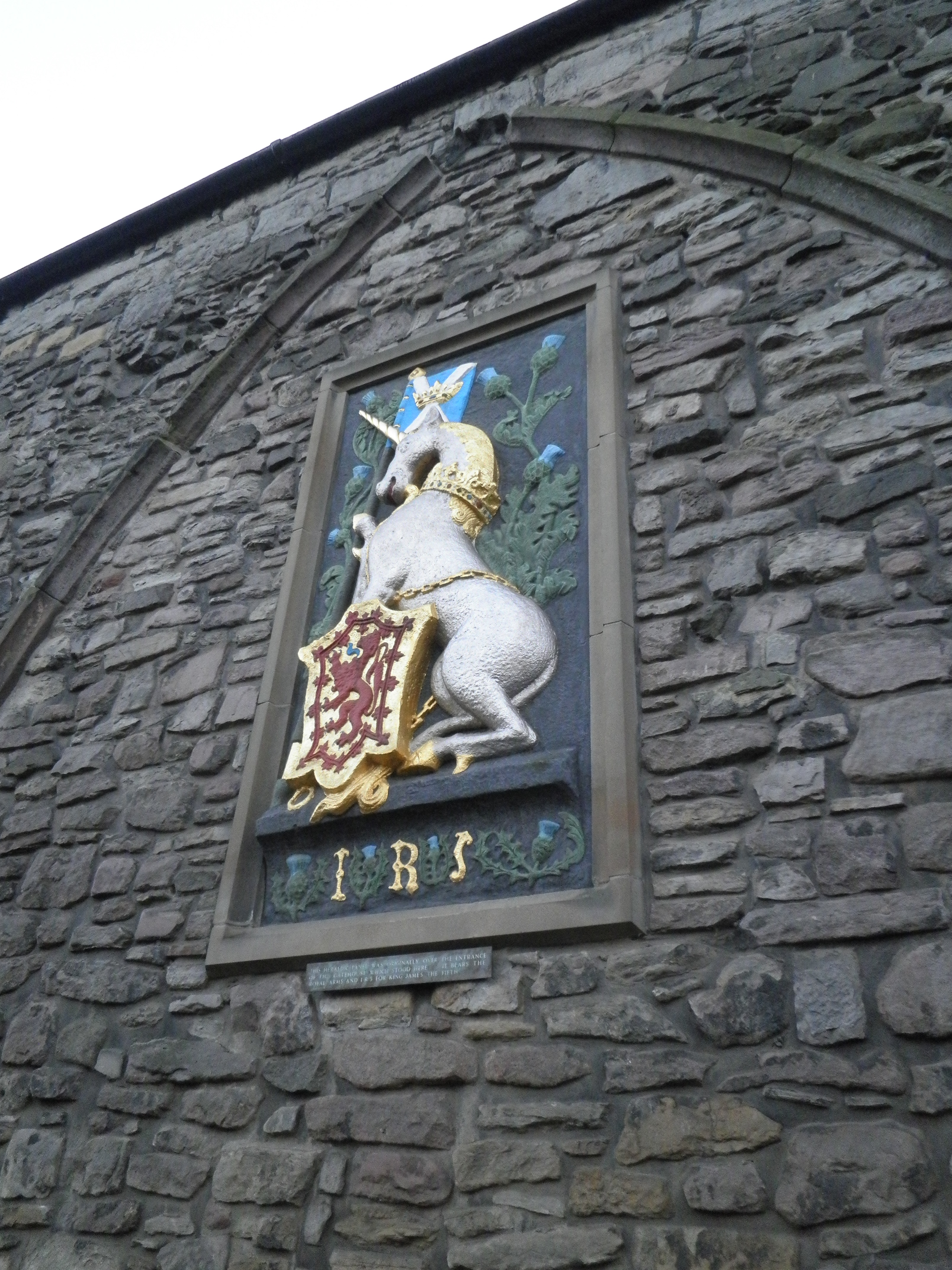 Holyroodhouse Edinburgh Cancello Stemma sul Muro