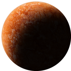 Icy-Rocky Orange Planet