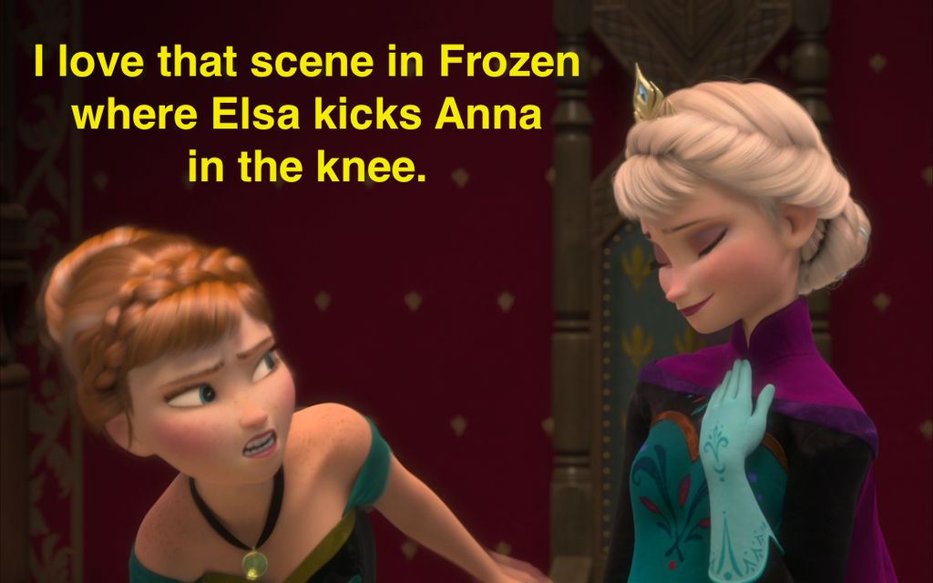 Elsa kicks Anna in the knee by ForeverFrozenSolid on DeviantArt