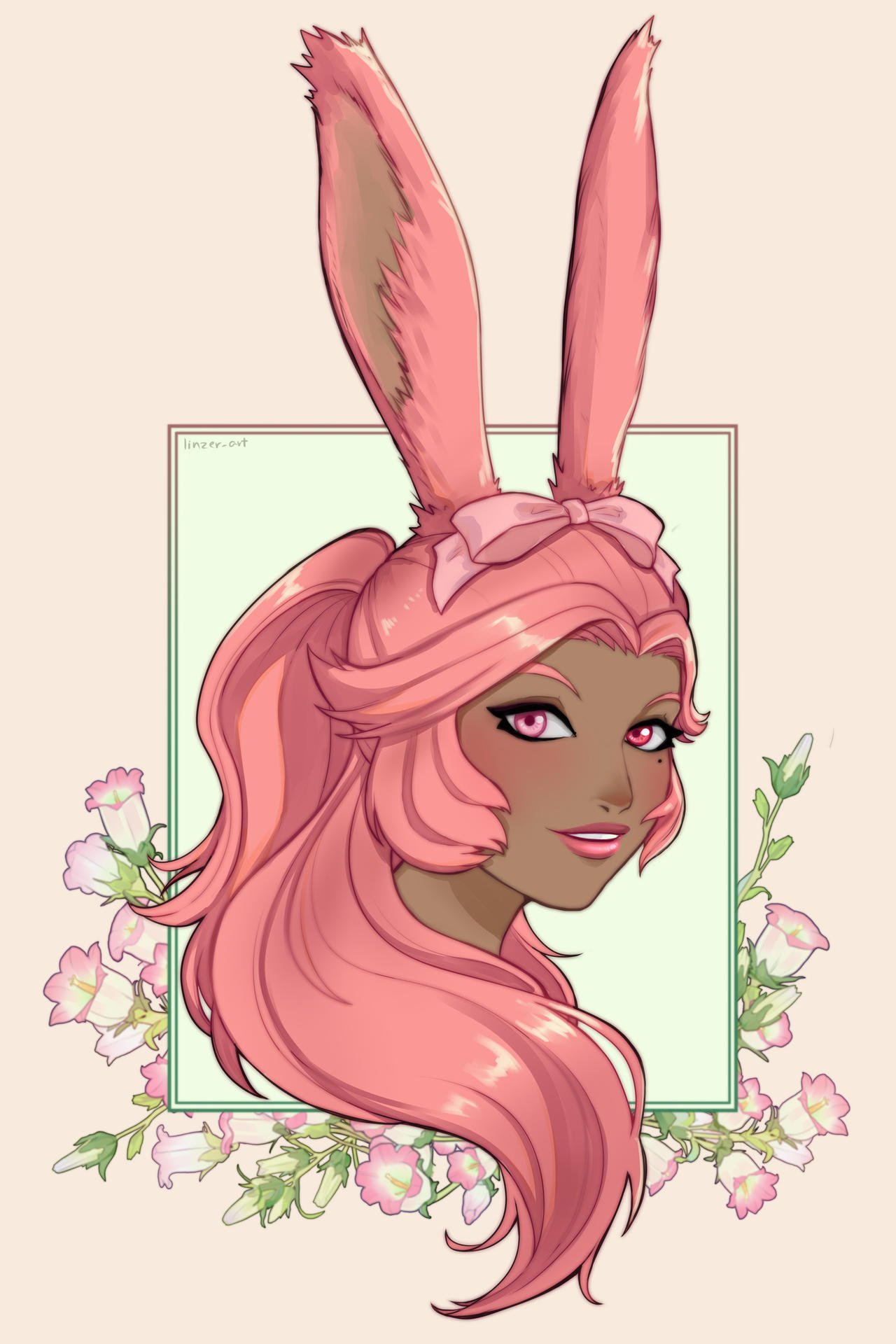 comm1: floral headshot by linzerart on DeviantArt