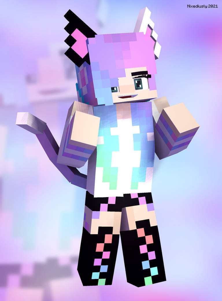 Cat girl render by Nixediusly on DeviantArt