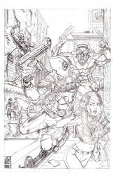 Wolverine Deadpool Spiderman Pencils