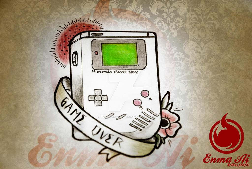 Gameboy Color Tattoo Graphics Gameboy -Game Over- Tattoo Design by dark-a-crystal on DeviantArt