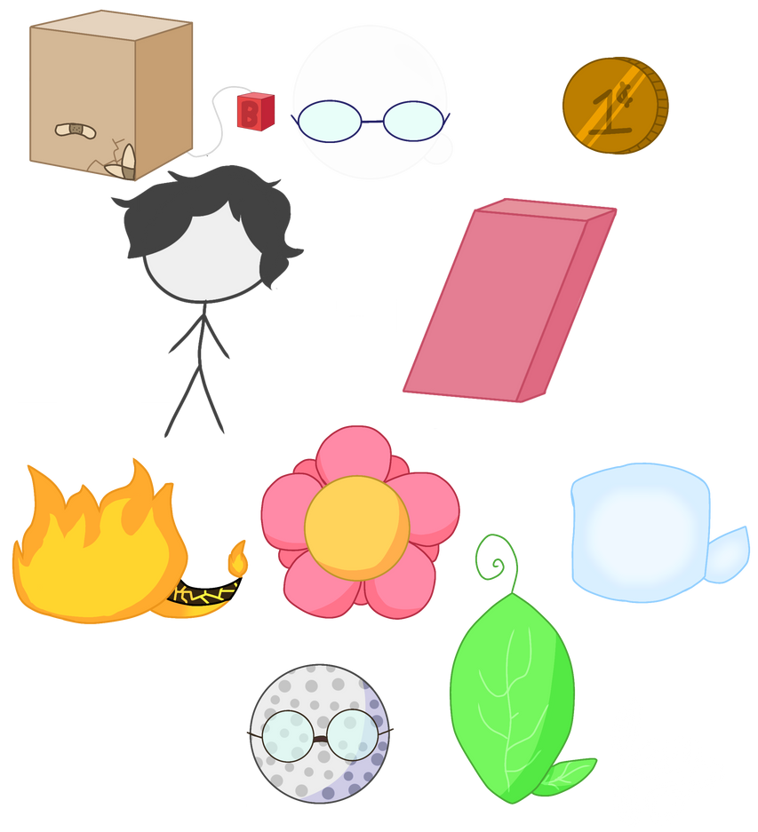 BFDI Character Assets in My Style Part 1 by JaytheBean5692 on DeviantArt