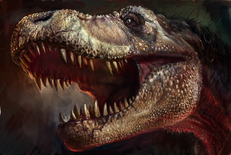 color drafit of T-rex head