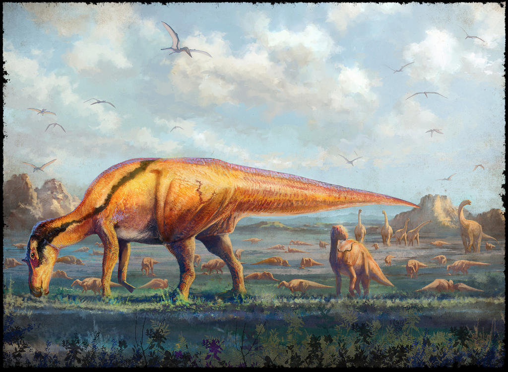 Любой динозавр. Джон Сиббик палеохудожник. Майазавр. Динозавр. Картина динозавры.