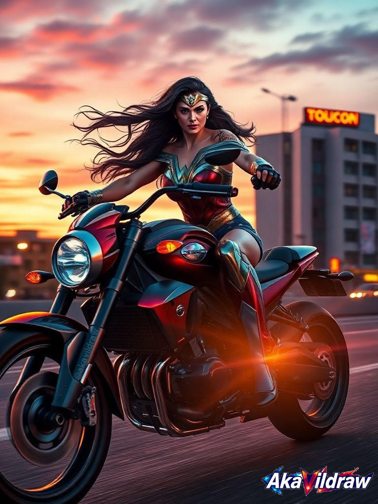 Deviantart Riding Motorcycle Wonder Woman Riding Motorcycle by AkaVildraw on DeviantArt