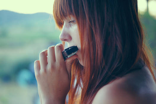 La fille a l'harmonica.