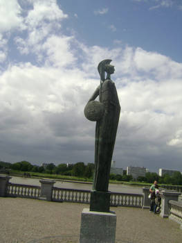Statue of a Roman warrior near Schelde river