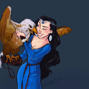 Rowena Ravenclaw and her Eagle