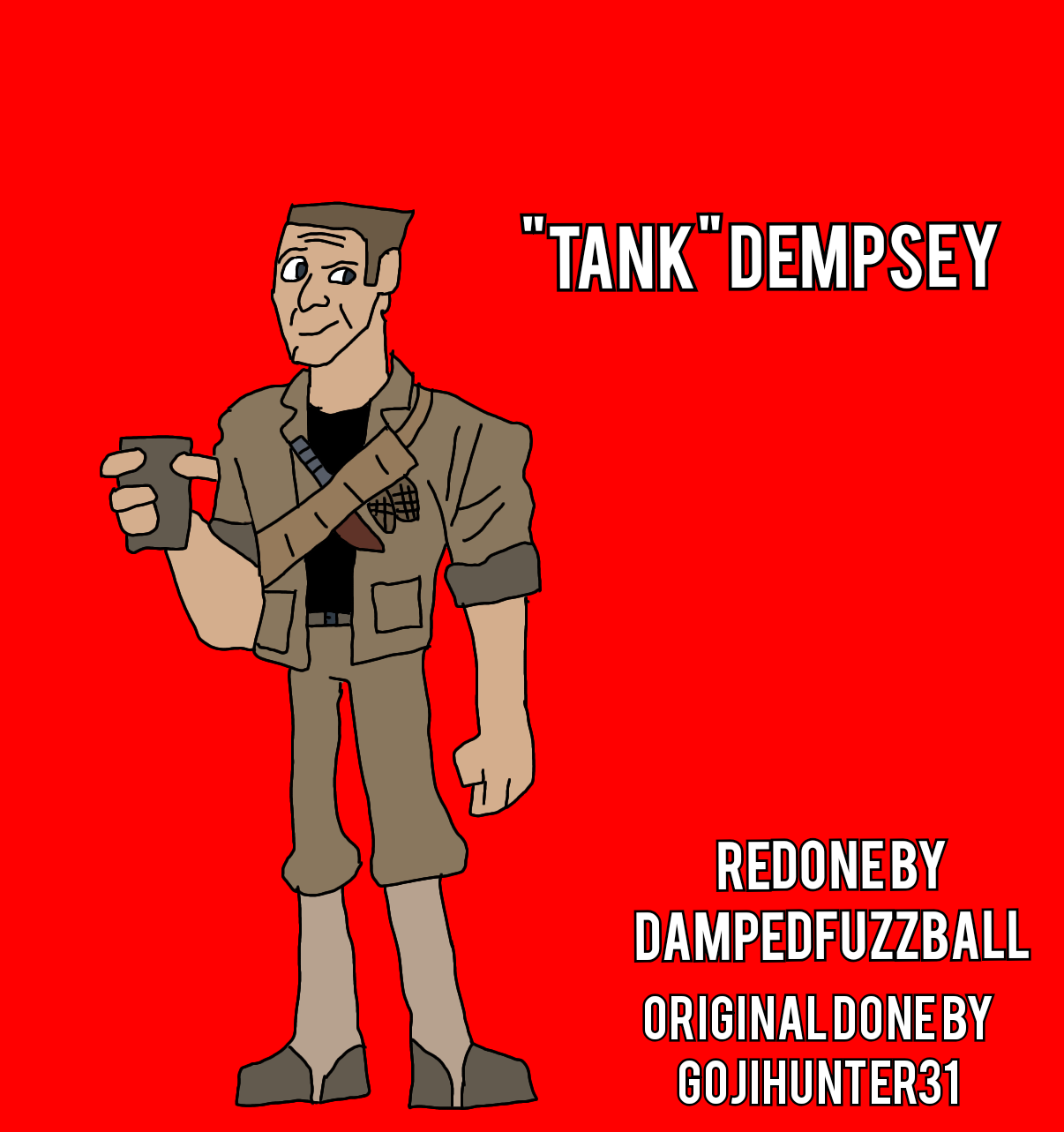 Redone Tank Dempsey from Helluva Boss by DampedFuzzball on DeviantArt